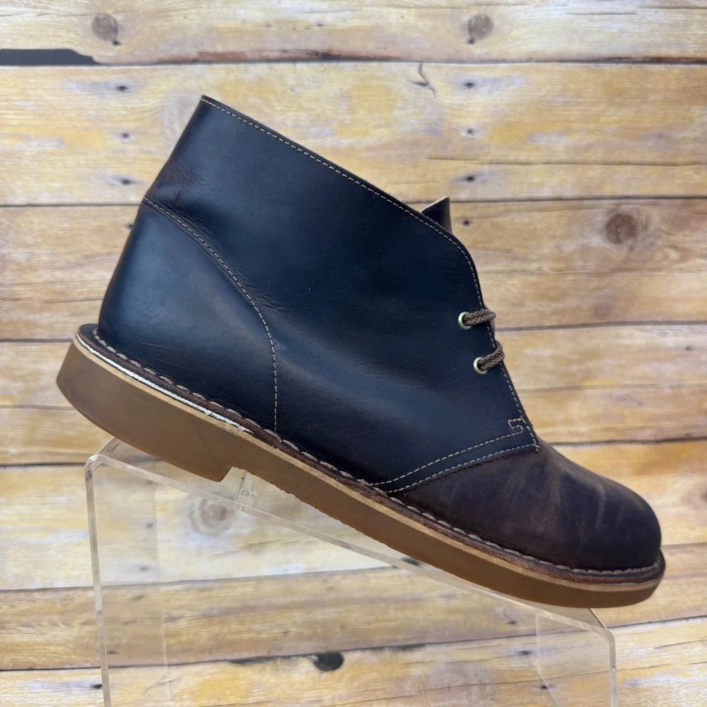 Clarks Bushacre 3 Mens Size 10 M Dark Brown Beewax Leather Chukka Desert Boots